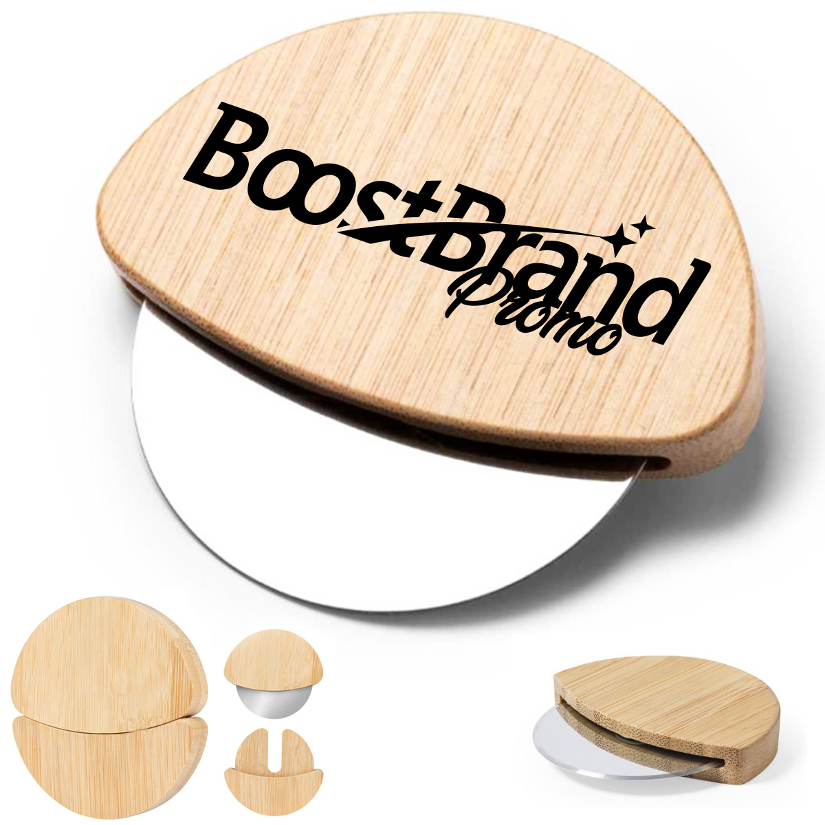 Bamboo Pizza Cutter with Rolling Blade