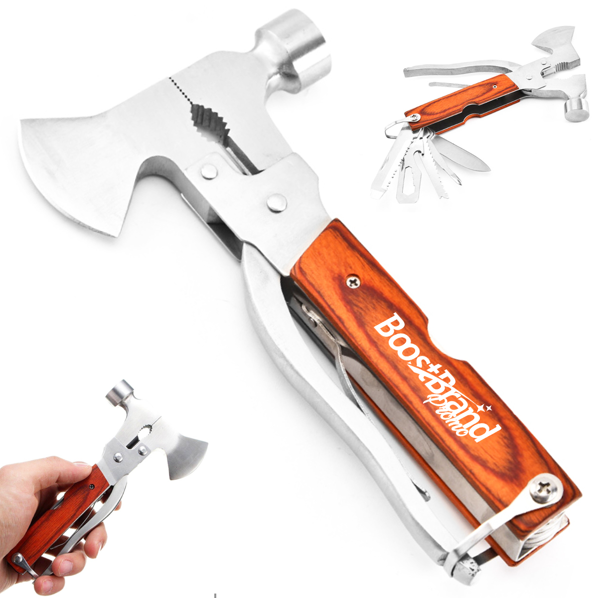 13 in 1 Compact Multi-Tool Axe with Wood Handle