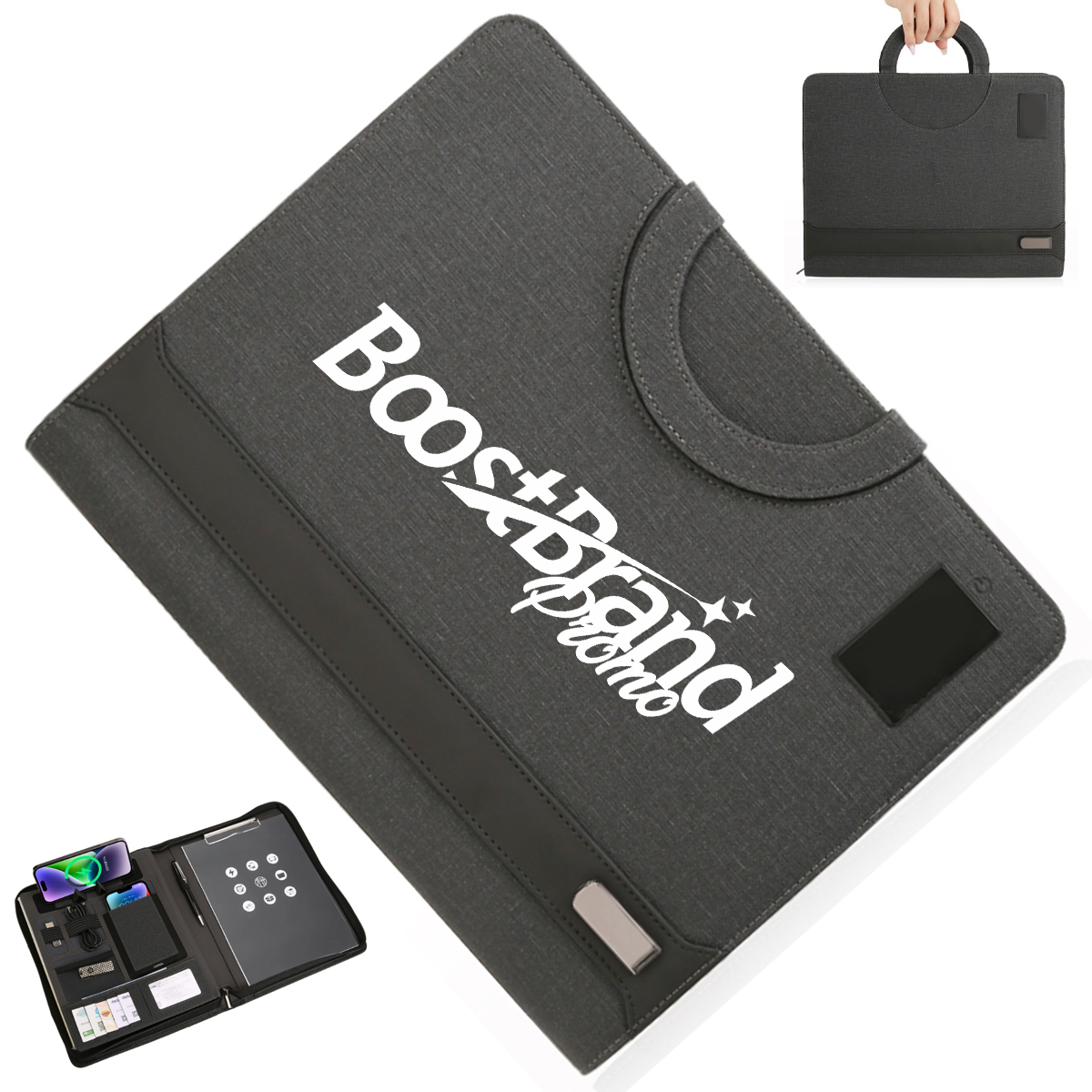 A4 Executive Portfolio with Power Bank & Clipboard