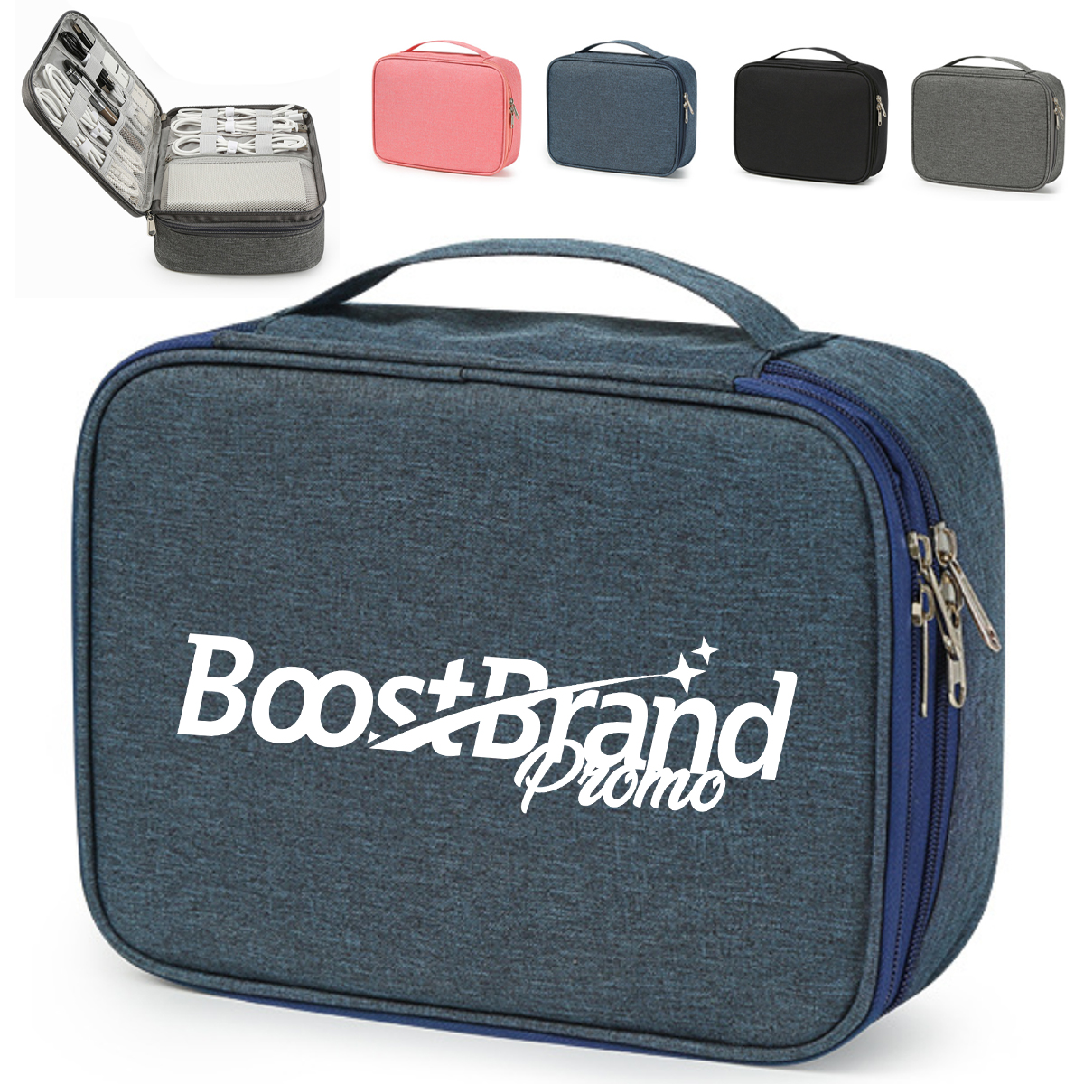 Double-Layer Travel Electronics Organizer Bag