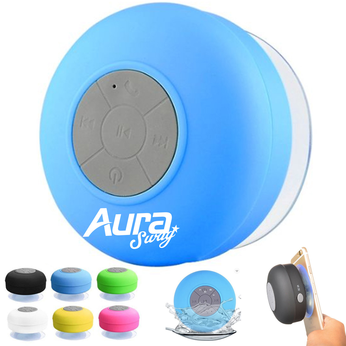 Waterproof Bluetooth Speaker with Suction Cup