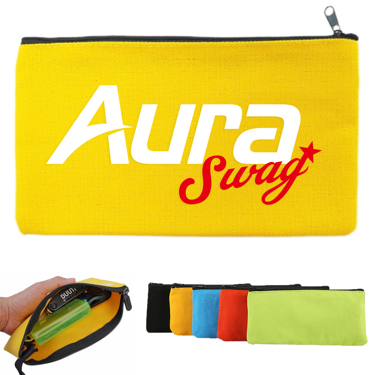 Canvas Zipper Pouch for Stationery & Everyday Essentials