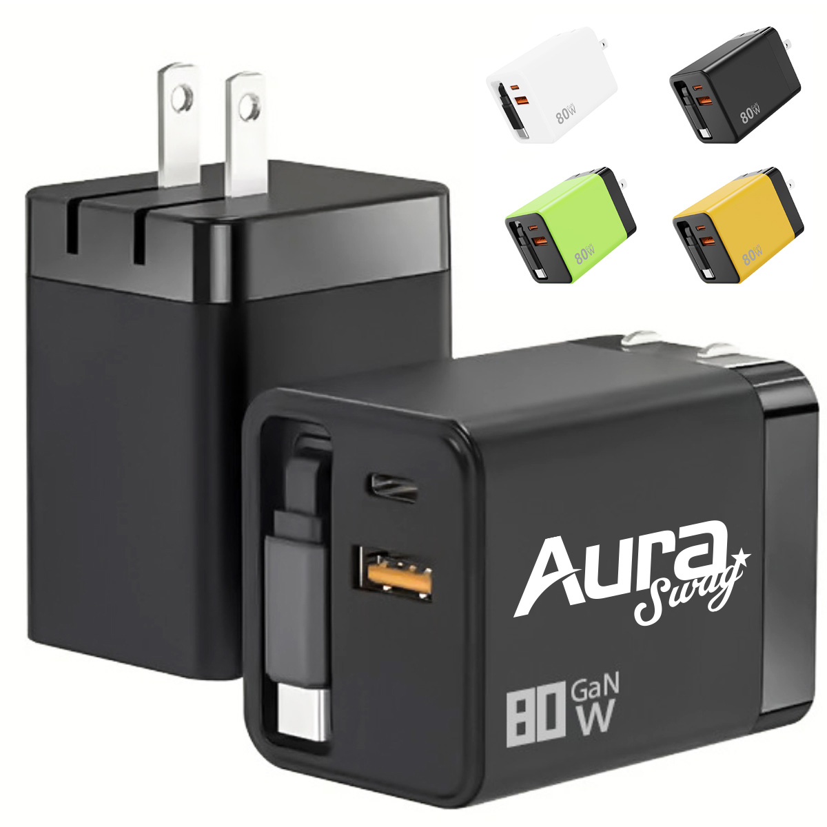 Compact Dual-Port Wall Charger with USB-C