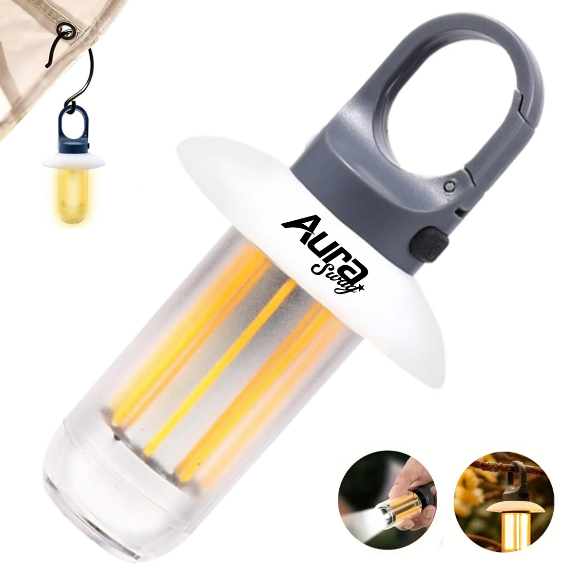 Vintage Camping Lantern with Tungsten Filament Design