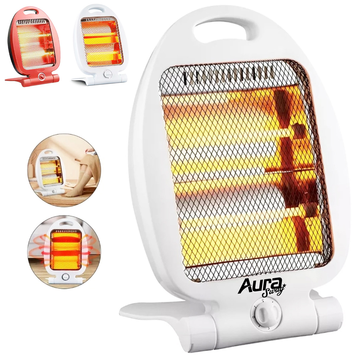 Portable Quartz Heater with Adjustable Power Settings