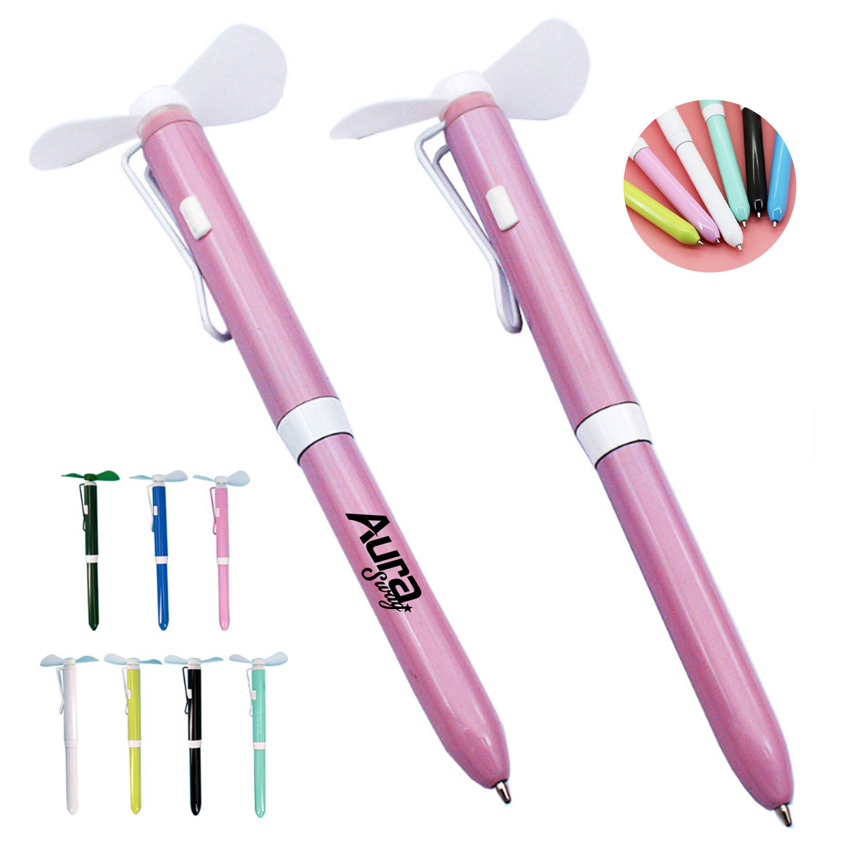 Custom Logo Fan Pen with Mini Cooling Blades