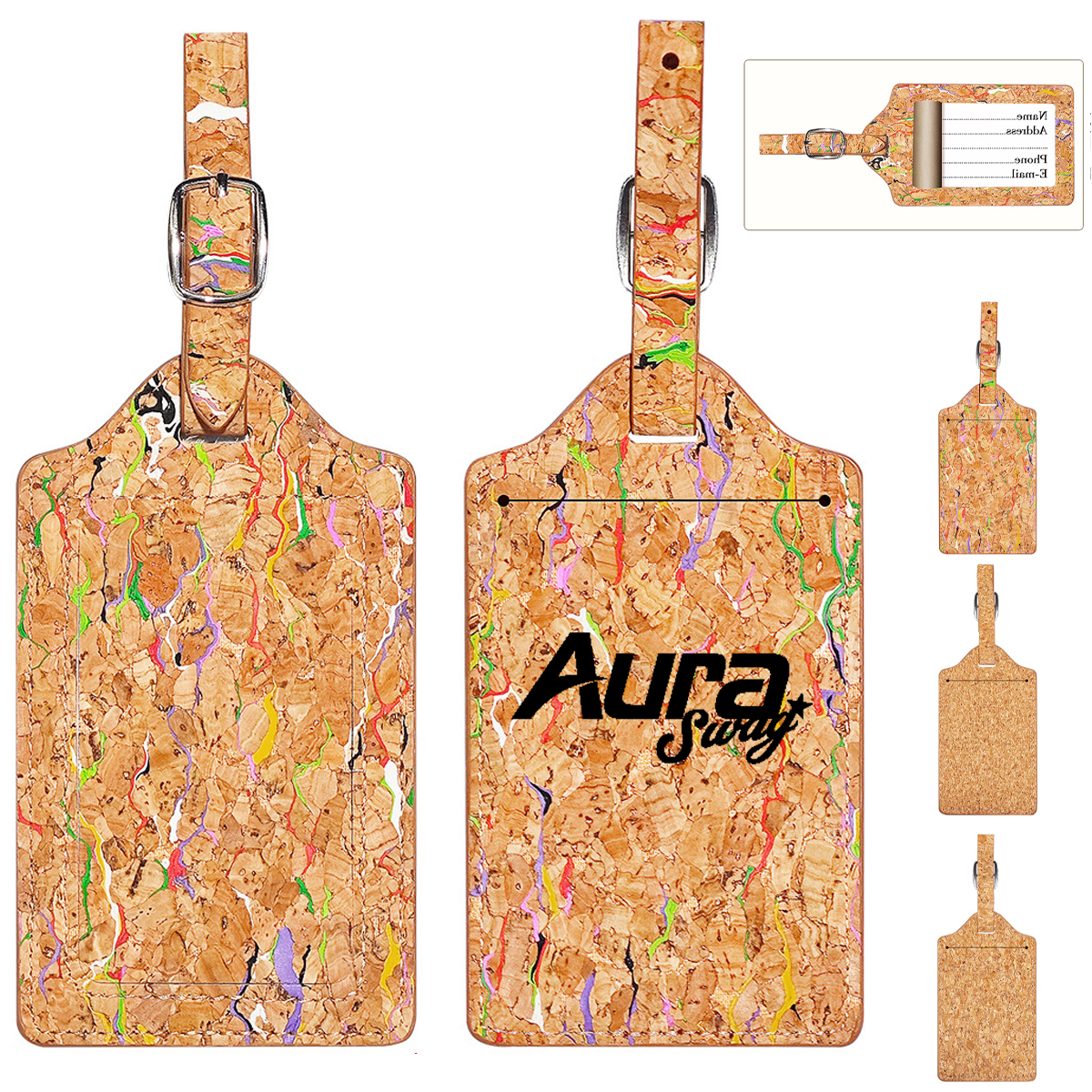 Eco Friendly Cork Luggage Tag with Custom Logo
