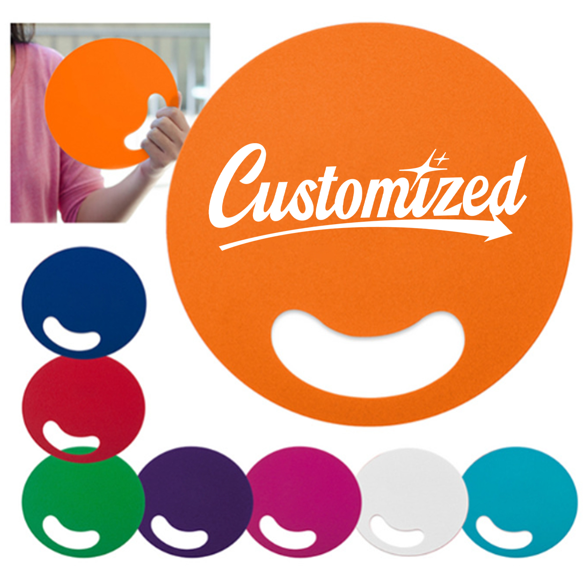 Custom PP Hand Fan Cheer Paddle with Handle
