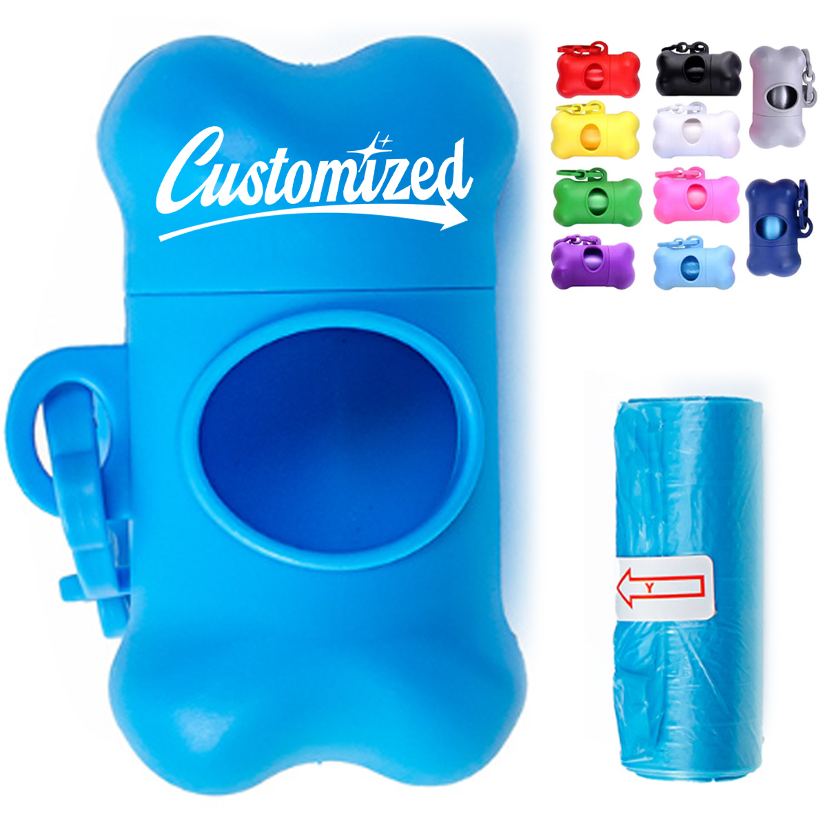 Bone Shaped Dog Waste Bag Dispenser with Clip