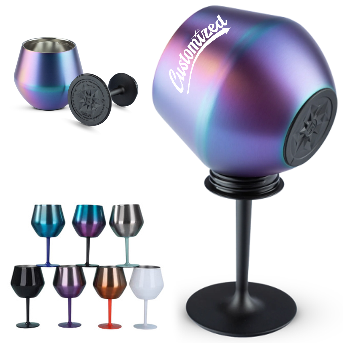 4oz Stainless Steel Stemmed Cocktail Glass