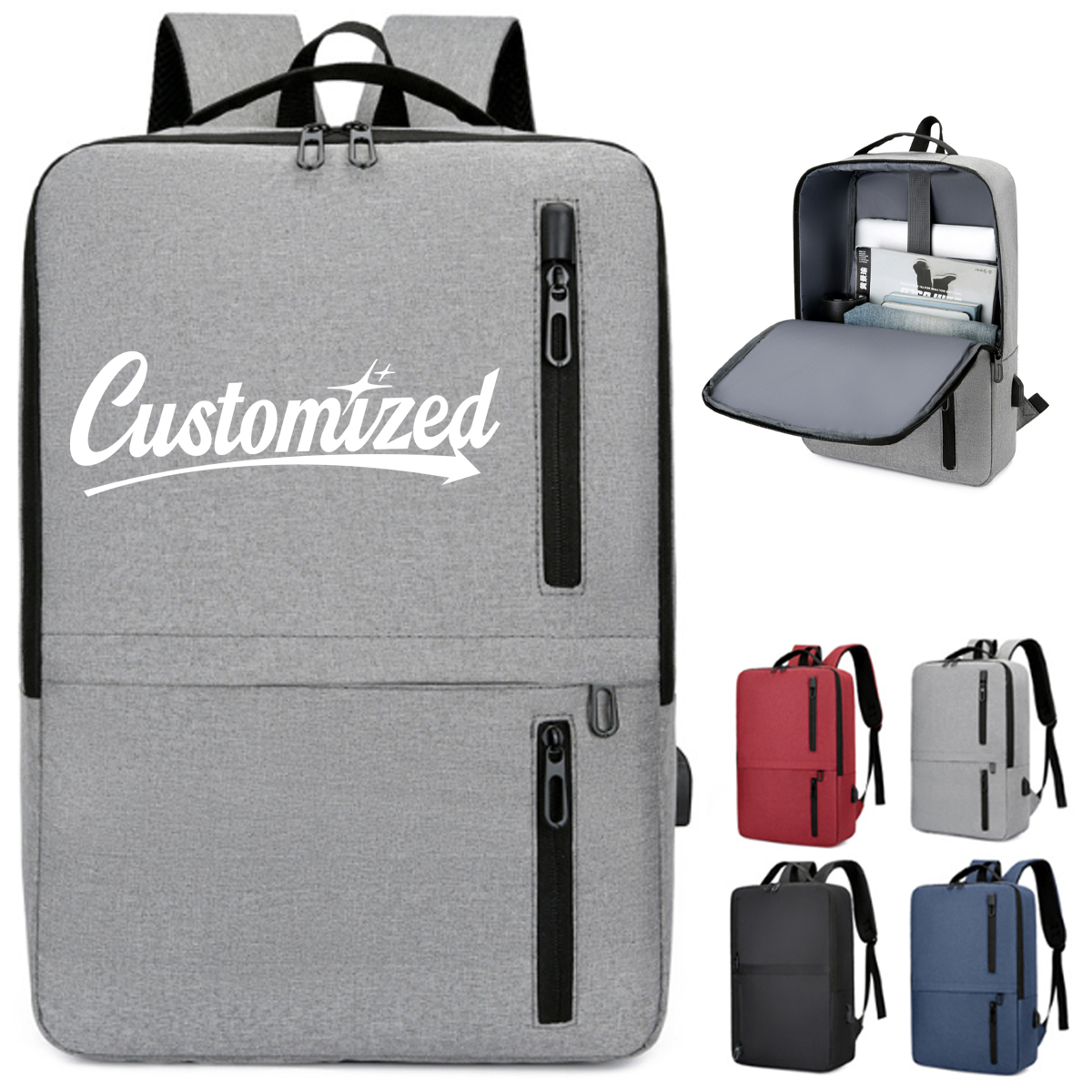 15.6 In Waterproof Business Laptop Backpack W/ USB Charging