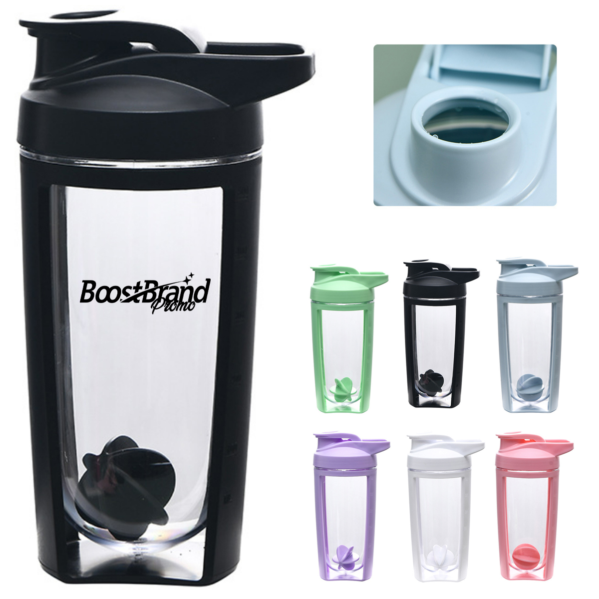 Protein Shaker Bottle with Mixer Ball Fitness