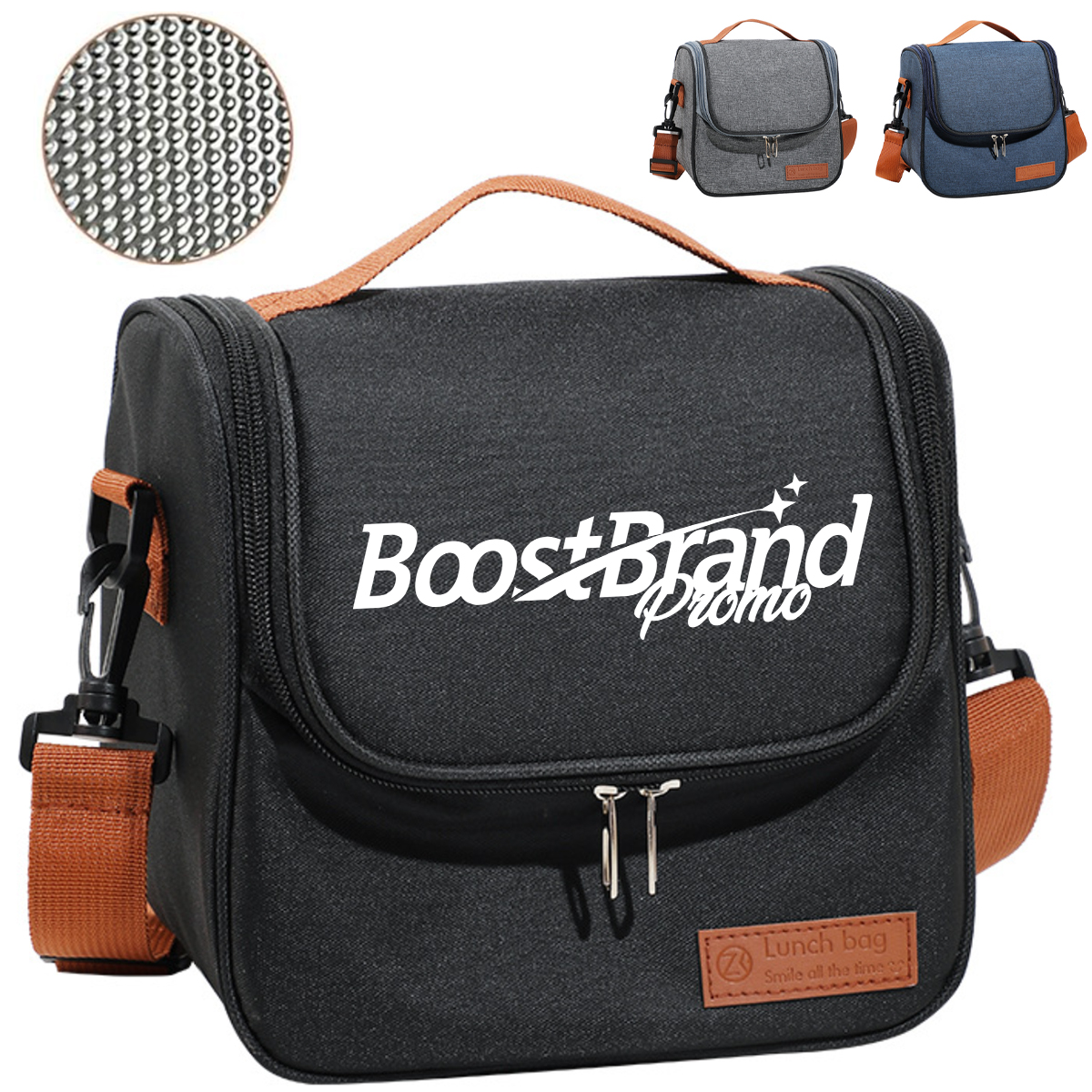 Insulated Lunch Bag with Shoulder Strap Tote