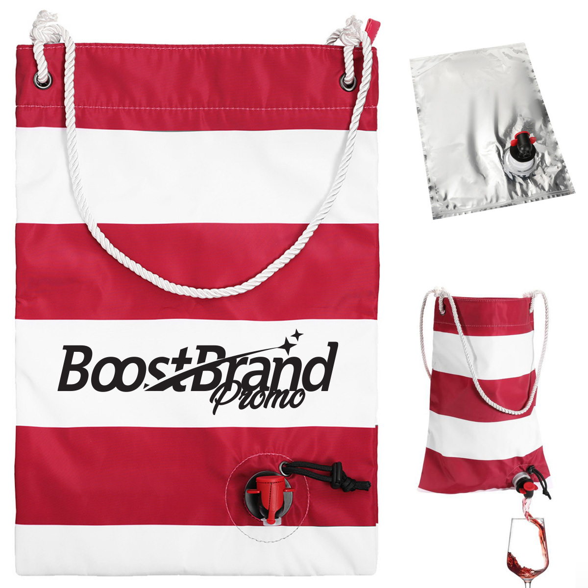 Portable Wine Tote Bag with Dispenser for Outdoor Events