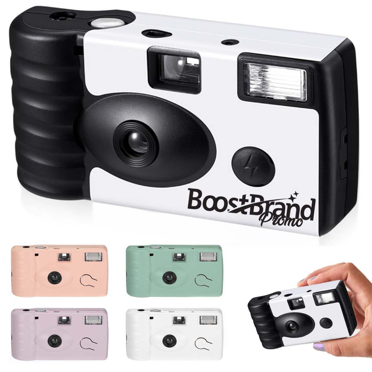Disposable Film Camera with Flash and Roll of Film