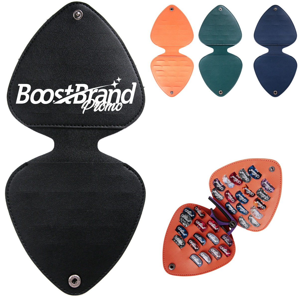 Guitar Pick Storage Case w/ Organizer for Music Accessories