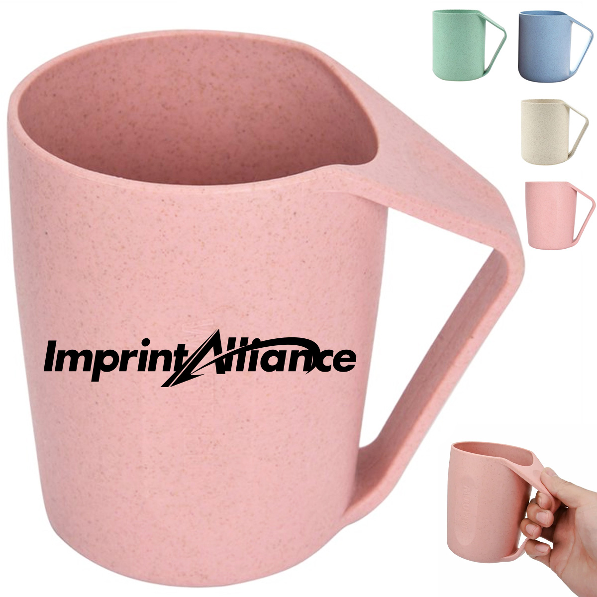 13.5 oz. Eco Wheat Straw Mug with Modern Handle