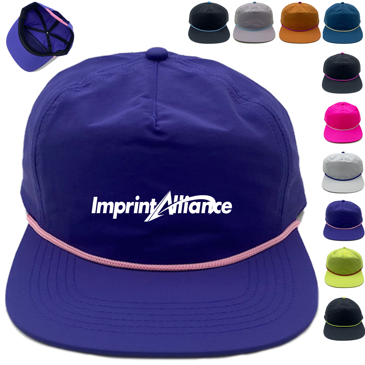 Reflective Nylon Lightweight Sports Cap with Flat Brim