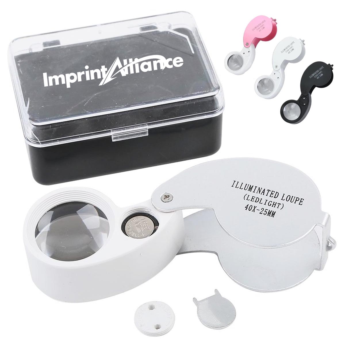 40x Illuminated Foldable Metal Jewelry Loupe LED Magnifier