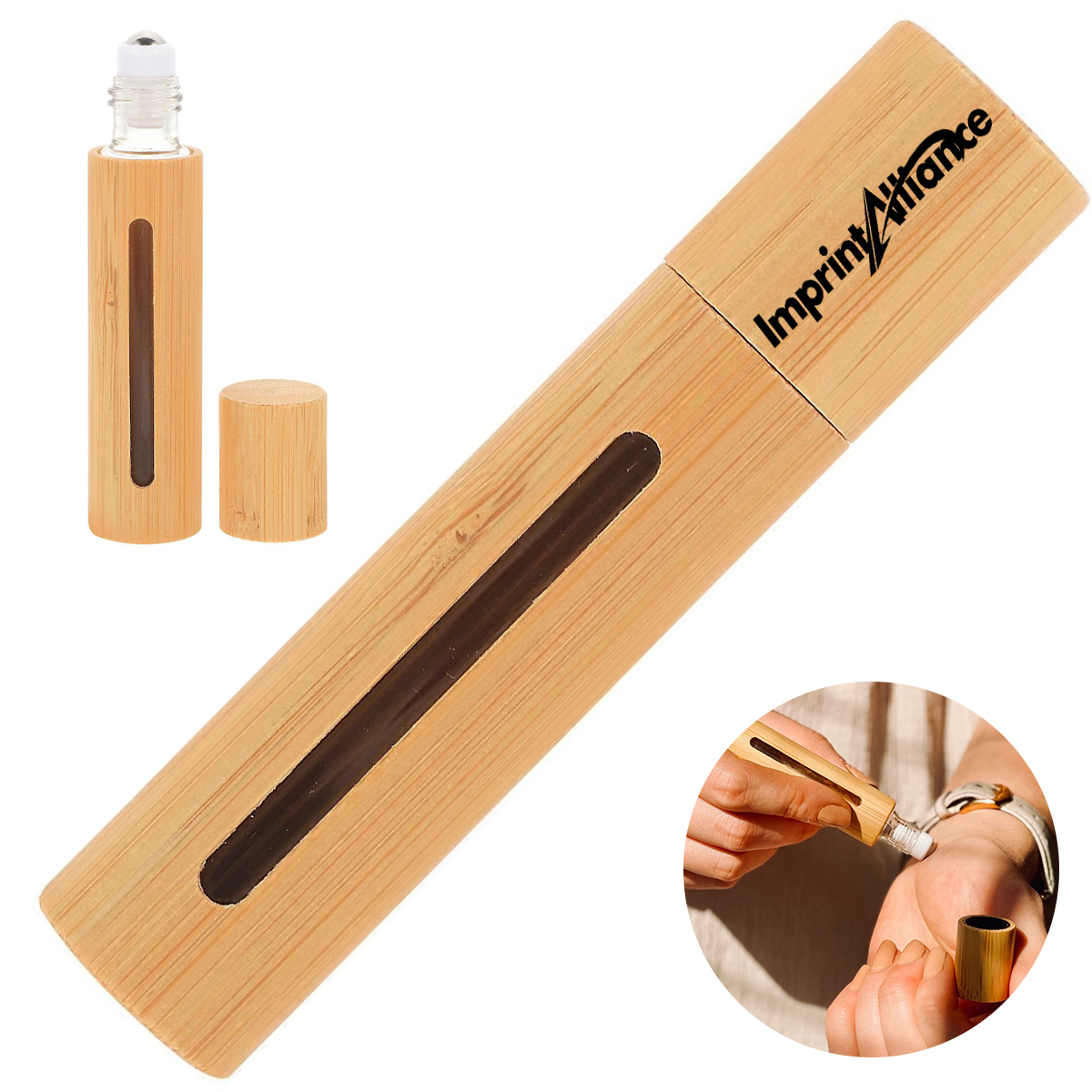 Bamboo Shell Glass Roller Bottle with Stainless Steel Ball