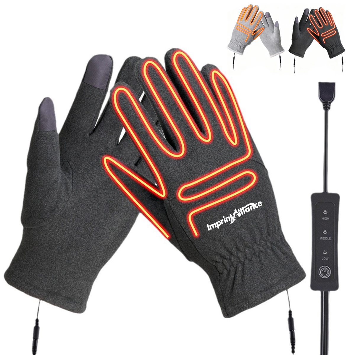 Electric USB Heated Thermal Winter Touchscreen Warm Gloves