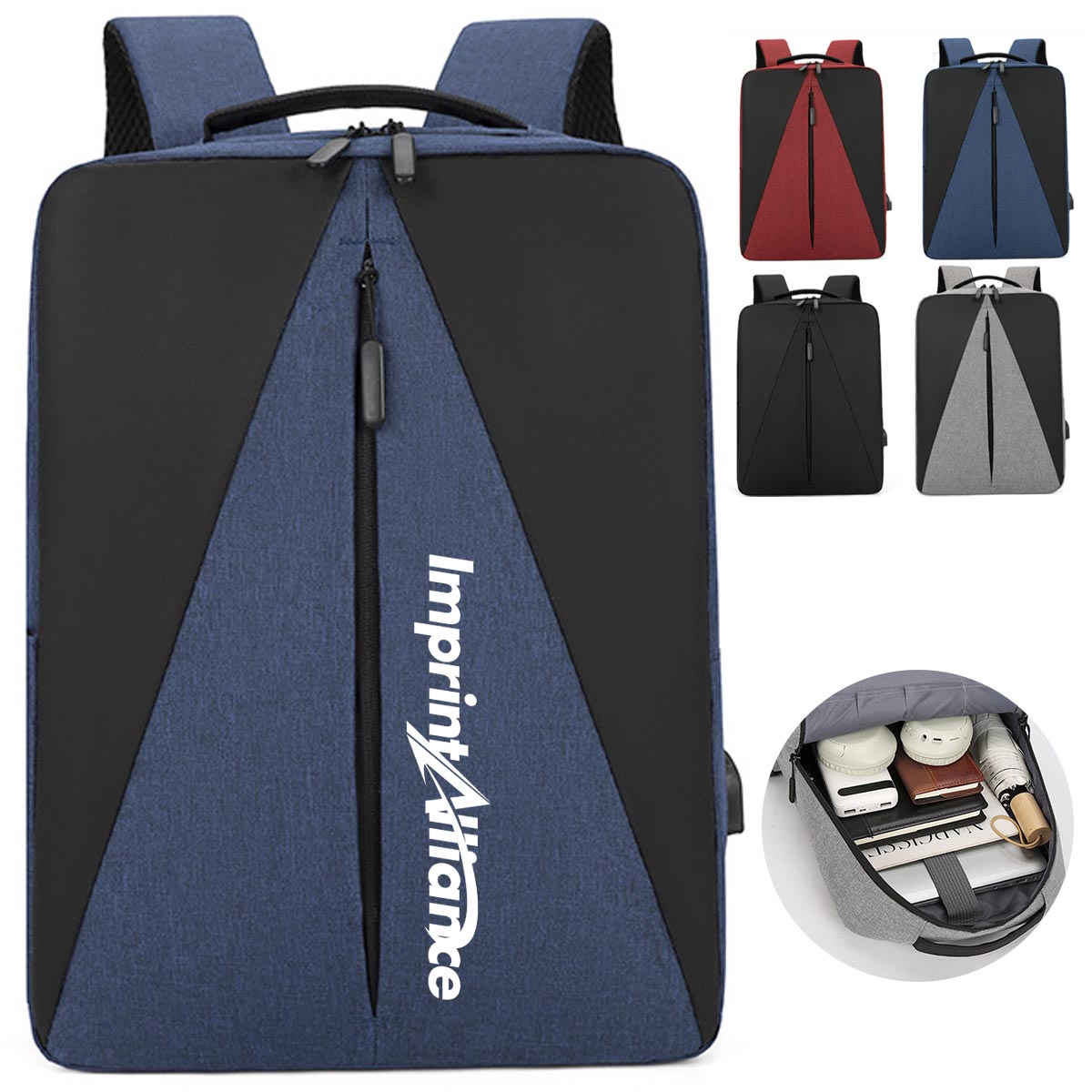 Water Resistant Business Tech Laptop Backpack With USB Port