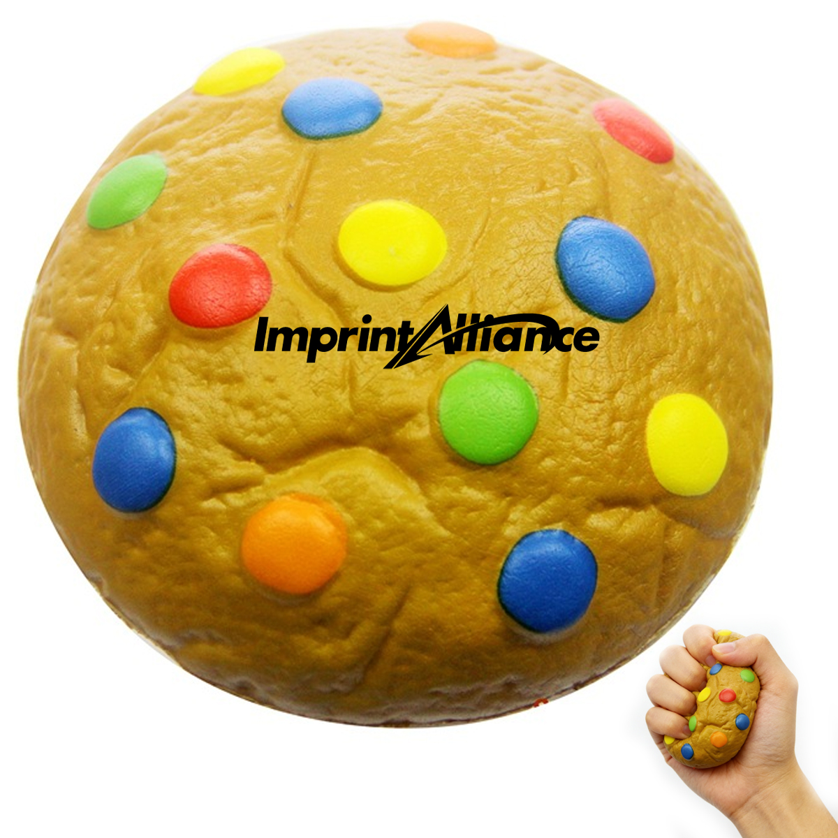 PU Foam Rainbow Candy Chip Cookie Stress Reliever